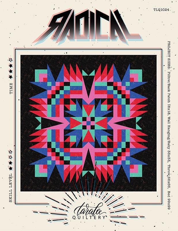 Image of the Radical quilt pattern by Taralee Quiltery by Moda Fabrics. Features an abstract pattern on a quilt.
Cute Little Fabric Shop