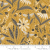 Image of the Bee Garden Bee Honey quilting cotton fabric by Gingiber for Riley Blake Designs. Features small flowers on a yellow background. Cute Little Fabric Shop