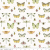Image of the Love Me More Flutter Cloud quilting cotton fabric by Lisa Audit for Riley Blake Designs. Features butterflies on a white background. Cute Little Fabric Shop