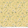 Image of the Love Me More Main Green quilting cotton fabric by Lisa Audit for Riley Blake Designs. Features flowers on a green background. Cute Little Fabric Shop