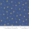 Image of the On Lake Time Flowers Deep Water quilting cotton fabric by Deb Strain for Moda Fabrics. Features flowers on a blue background. Cute Little Fabric Shop