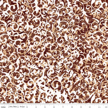 Image of the Expressions Batiks Victorian Garden Burnt Sugar quilting cotton fabric by Riley Blake Designs. Features abstract patterns. 
Cute Little Fabric Shop