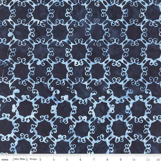 Image of the Expressions Batiks Victorian Garden Dark Skies quilting cotton fabric by Riley Blake Designs. Features abstract patterns. 
Cute Little Fabric Shop