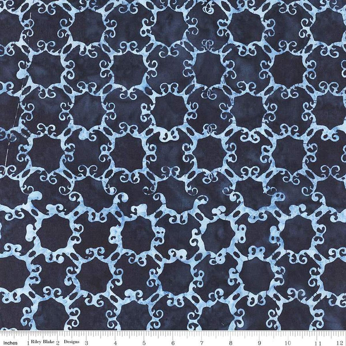 Image of the Expressions Batiks Victorian Garden Dark Skies quilting cotton fabric by Riley Blake Designs. Features abstract patterns. 
Cute Little Fabric Shop