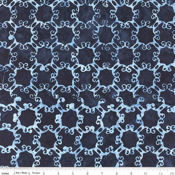 Image of the Expressions Batiks Victorian Garden Dark Skies quilting cotton fabric by Riley Blake Designs. Features abstract patterns. 
Cute Little Fabric Shop