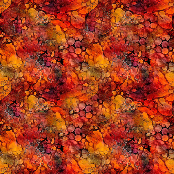 Image of the Dragon Dreams Dragon Skin Texture Red quilting cotton fabric by Dan Morris for QT Fabrics. Features scales on a red background. Cute Little Fabric Shop