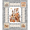 Image of the Dragon Dreams Castle & Baby Dragon Panel by Morris Creative Group by QT Fabrics. Features a castle with a dragon on top of it. 
Cute Little Fabric Shop