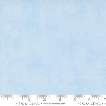 Image of the On Lake Time Solid Sky Blue quilting cotton fabric by Deb Strain for Moda Fabrics. Features texture on a blue background. Cute Little Fabric Shop