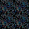 Image of the Fantasia Floral Swirl Black quilting cotton fabric by QT Fabrics. Features flowers on a black background. Cute Little Fabric Shop