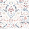 Image of the Yacht Club Main White quilting cotton fabric by Amanda Niederhauser for Riley Blake Designs. Features symbols on a white background. Cute Little Fabric Shop