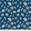 Image of the Ocean Oasis Seashells Night quilting cotton fabric by Diane Labombarbe for Riley Blake Designs. Features shells on a blue background. Cute Little Fabric Shop