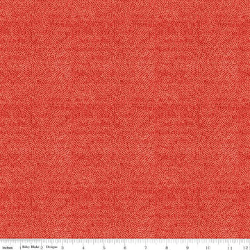 Image of the Sewing Seeds III Stipple Red quilting cotton fabric by Lori Holt for Riley Blake Designs. Features dots on a red background. Cute Little Fabric Shop