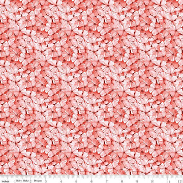 Image of the Sewing Seeds III Phlox Petals Pink quilting cotton fabric by Lori Holt for Riley Blake Designs. Features flowers on a pink background. Cute Little Fabric Shop