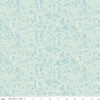 Image of the Sewing Seeds III Porcelain Petals Aqua quilting cotton fabric by Lori Holt for Riley Blake Designs. Features flowers on a aqua background. Cute Little Fabric Shop