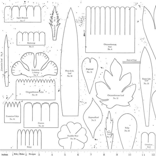 Image of the Sewing Seeds III Posie Patterns White quilting cotton fabric by Lori Holt for Riley Blake Designs. Features flowers on a white background. Cute Little Fabric Shop