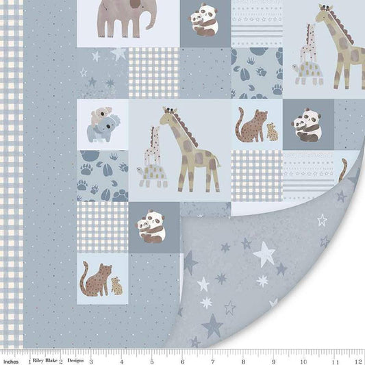 Image of the Double Lush Velvet Blue Safari Stargazing
 quilting cotton fabric by Riley Blake Designs. Features baby boy velvet patterns
Cute Little Fabric Shop