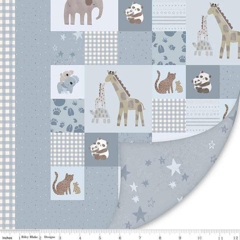 Image of the Double Lush Velvet Blue Safari Stargazing
 quilting cotton fabric by Riley Blake Designs. Features baby boy velvet patterns
Cute Little Fabric Shop