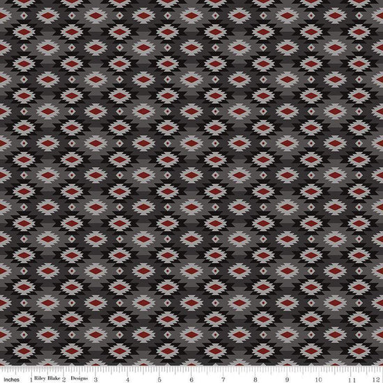 Image of the Pine Grove Geometric Gray quilting cotton fabric by Riley Blake Designs. Features geometric on a gray background. Cute Little Fabric Shop