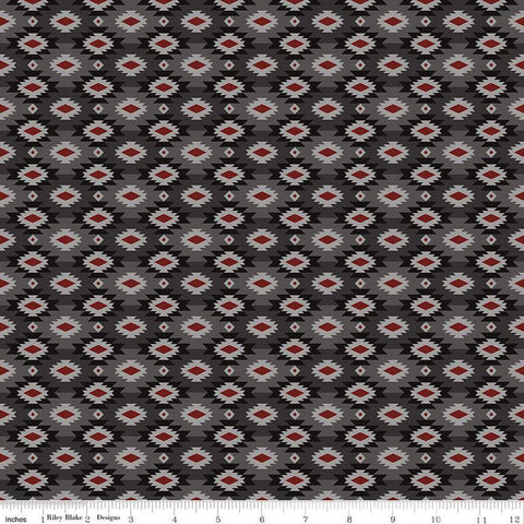 Image of the Pine Grove Geometric Gray quilting cotton fabric by Riley Blake Designs. Features geometric on a gray background. Cute Little Fabric Shop