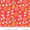 Image of the Raspberry Summer Spring Raspberry quilting cotton fabric by Sherri & Chelsi for Moda Fabrics. Features flowers on a red background. Cute Little Fabric Shop