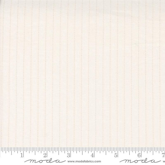 Image of the Itty Bitty Background Gatherings Dotted Off White quilting cotton fabric by Moda Fabrics. Features dotted lines on a white background. Cute Little Fabric Shop