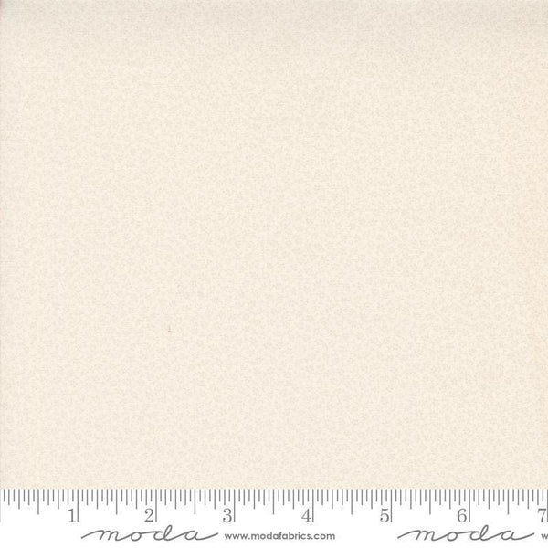 Image of the Itty Bitty Background Gatherings Little Leaf Porcelain quilting cotton fabric by Moda Fabrics. Features leaves on a cream background. Cute Little Fabric Shop