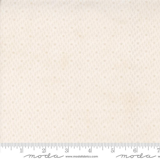 Image of the Itty Bitty Background Gatherings Starfield Off White quilting cotton fabric by Moda Fabrics. Features stars on a white background. Cute Little Fabric Shop