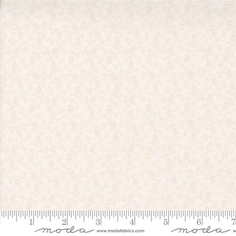 Image of the Itty Bitty Background Gatherings Flowers Off White quilting cotton fabric by Moda Fabrics. Features vines on a off white background. Cute Little Fabric Shop