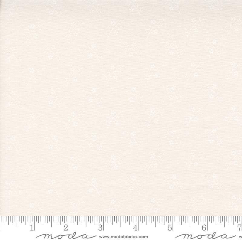 Image of the Itty Bitty Background Gatherings Branches Off White Wh quilting cotton fabric by Moda Fabrics. Features vines on a white background. Cute Little Fabric Shop