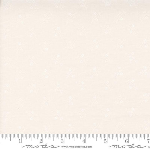 Image of the Itty Bitty Background Gatherings Branches Off White Wh quilting cotton fabric by Moda Fabrics. Features vines on a white background. Cute Little Fabric Shop