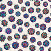 Image of the Night Flight Stained Glass Medallions Oatmeal quilting cotton fabric by Morris Creative Group for QT Fabrics. Features flowers on a cream background. Cute Little Fabric Shop
