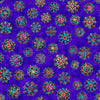 Image of the Night Flight Stained Glass Medallions Violet quilting cotton fabric by Morris Creative Group for QT Fabrics. Features flowers on a purple background. Cute Little Fabric Shop