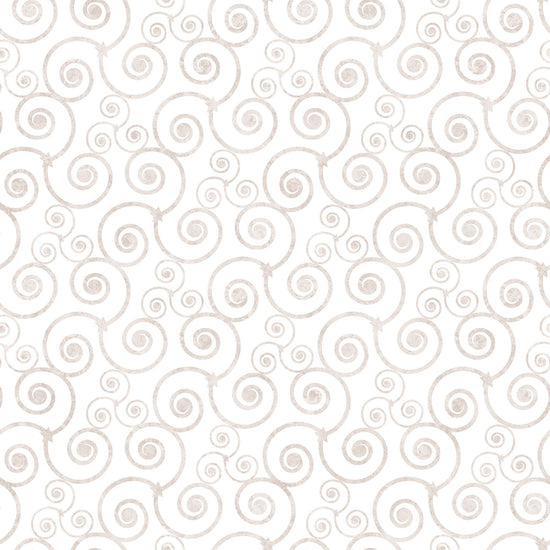 Image of the Night Flight Mosaic White quilting cotton fabric by Morris Creative Group for QT Fabrics. Features swirls on a white background. Cute Little Fabric Shop