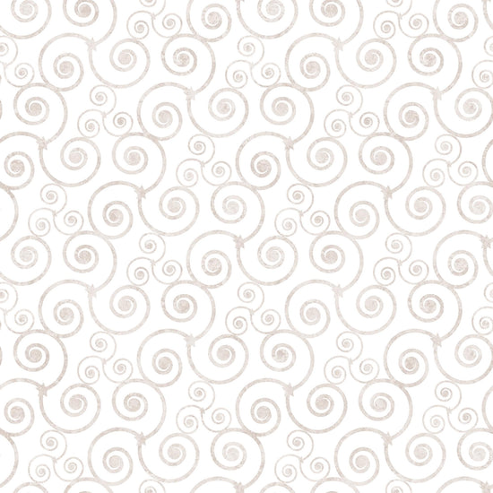 Image of the Night Flight Mosaic White quilting cotton fabric by Morris Creative Group for QT Fabrics. Features swirls on a white background. Cute Little Fabric Shop