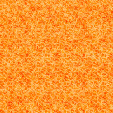 Image of the Spring Bling Leaf Tonal Orange quilting cotton fabric. Features leaves on an orange background. Cute Little Fabric Shop