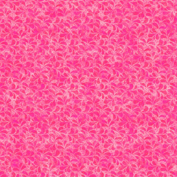 Image of the Spring Bling Leaf Tonal Bubblegum quilting cotton fabric. Features leaves on a pink background. Cute Little Fabric Shop