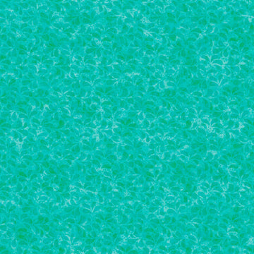Image of the Spring Bling Leaf Tonal Jade quilting cotton fabric. Features leaves on a teal background. Cute Little Fabric Shop