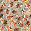 Image of the Wild Woods Hedgehogs Gray quilting cotton fabric by Morris Creative Group for QT Fabrics. Features hedgehogs on a brown background. Cute Little Fabric Shop