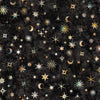 Image of the Wild Woods Night Sky Black quilting cotton fabric by Morris Creative Group for QT Fabrics. Features stars on a black background. Cute Little Fabric Shop