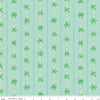 Image of the Forever Neverland Palm Stripe Songbird quilting cotton fabric by Jill Howarth for Riley Blake Designs. Features trees on a teal background. Cute Little Fabric Shop