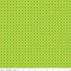 Image of the Vibrance Junctions Lime quilting cotton fabric by Leslie Ryan for Riley Blake Designs. Features shapes on a green background. Cute Little Fabric Shop