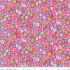 Image of the Vibrance Main Super Pink quilting cotton fabric by Leslie Ryan for Riley Blake Designs. Features flowers on a pink background. Cute Little Fabric Shop