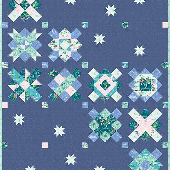 Image of the Sparkle More Quilt Pattern by Melissa Mortenson for Riley Blake Designs. Features granny squares on a quilt. 
Cute Little Fabric Shop