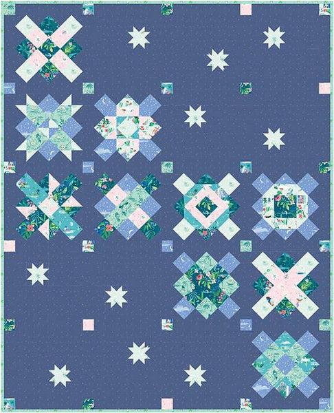 Image of the Sparkle More Quilt Pattern by Melissa Mortenson for Riley Blake Designs. Features granny squares on a quilt. 
Cute Little Fabric Shop