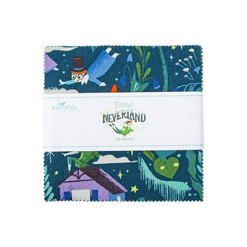 Image of the Forever Neverland fat quarter bundle by Jill Howarth for Riley Blake Designs. Features peter pan themed fabrics. 
Cute Little Fabric Shop