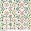 Image of the Piece & Plenty Spring Charm Lagoon wide back quilting cotton fabric by Lori Holt for Riley Blake Designs. Features floral fabrics on a cream background. 
Cute Little Fabric Shop