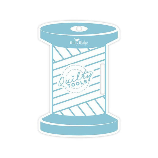 Image of the Quilty™ Tools Spool Binding Holder by Riley Blake Designs. Features an acrylic thread spool. 
Cute Little Fabric Shop