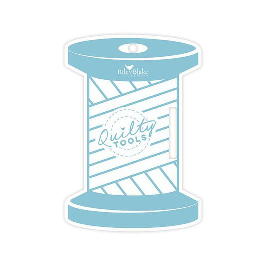 Image of the Quilty™ Tools Spool Binding Holder by Riley Blake Designs. Features an acrylic thread spool. 
Cute Little Fabric Shop