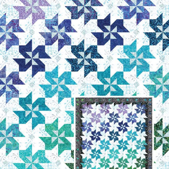 Image of the Color Shift Designs Metaphor Quilt Pattern by Riley Blake Designs. Features a batik quilt pattern. 
Cute Little Fabric Shop