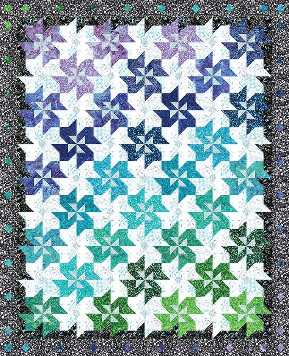 Image of the Color Shift Designs Metaphor Quilt Pattern by Riley Blake Designs. Features a batik quilt pattern. 
Cute Little Fabric Shop